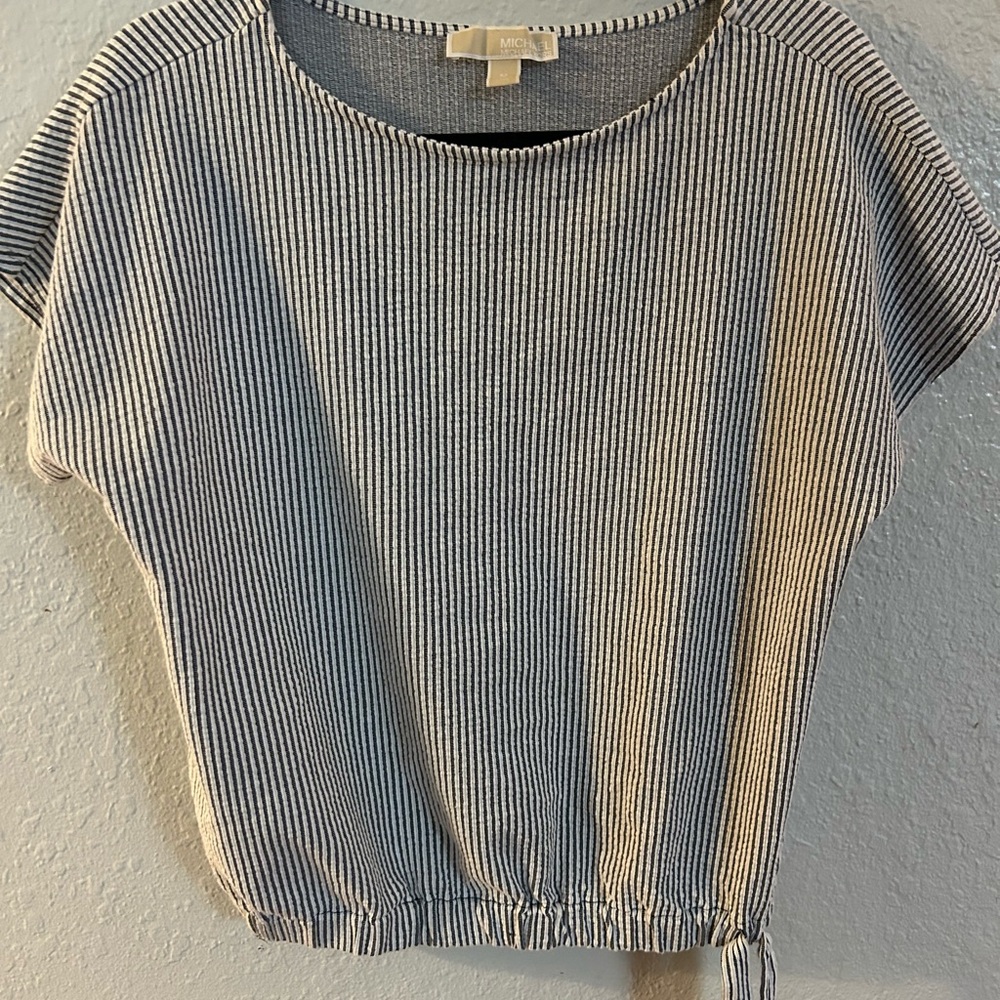 MICHAEL Michael Kors Navy and White Striped Blouse